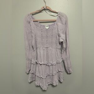 Arula Altar’d State Lavender Smocked Tiered Baby Doll Dress